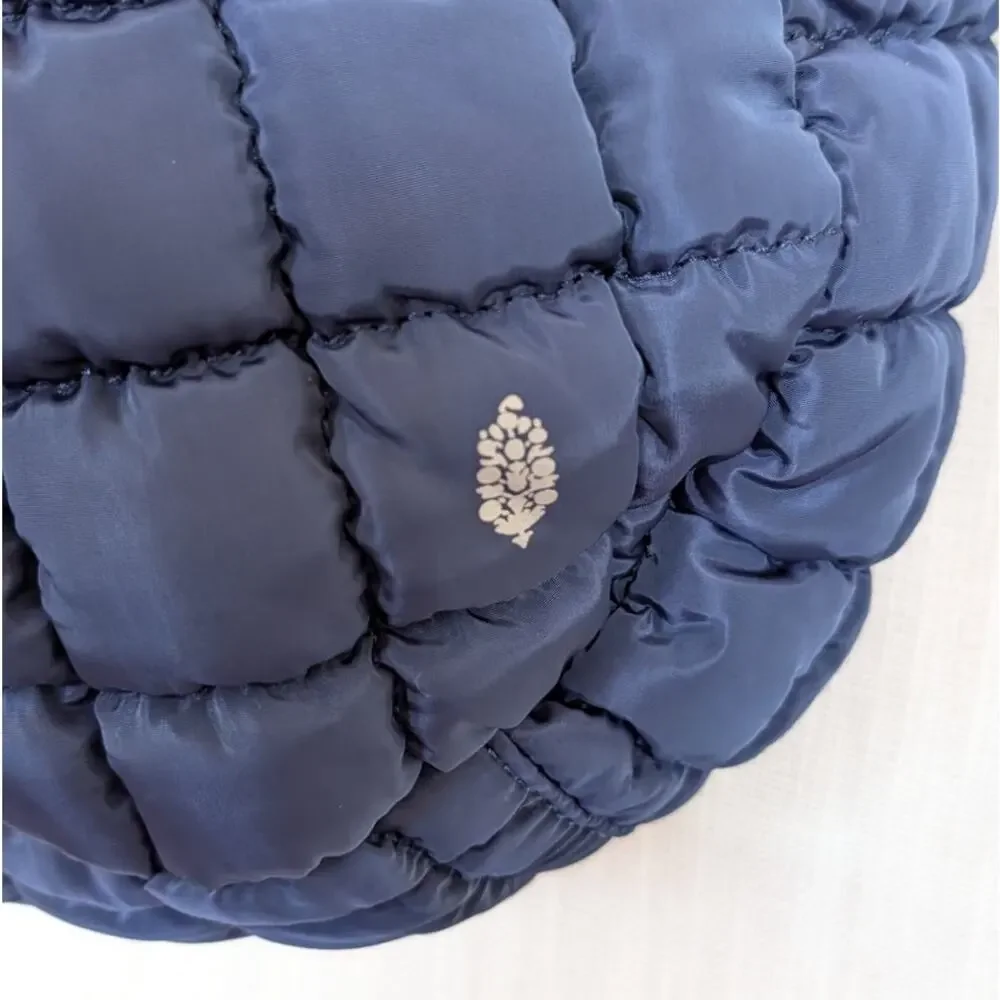 Free People Movement Quilted Carryall Bag Navy Blue Padded Oversized